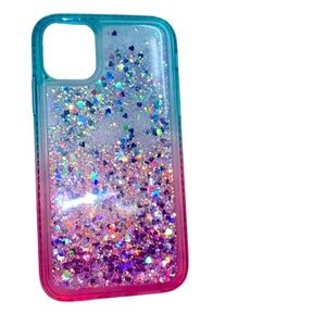 iPhone 8 Plus floating glitter hearts case